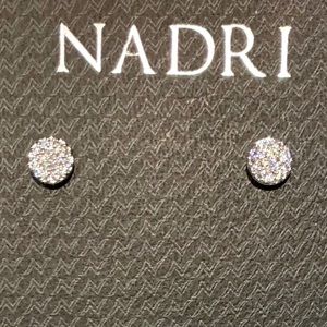 Nadri Pave Disc Stud Earrings NWT